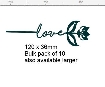 Flower stick love pack of 10 -120 x 36mm